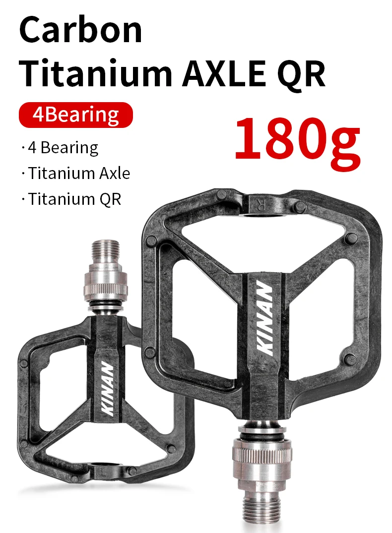Straße Fahrrad Carbon Pedal Titan Achse QR Pedal 180G 4 Lager 85x88MM Ultraleicht Quick Release Nicht-slip Fußstütze Für Rennrad – Detail 1