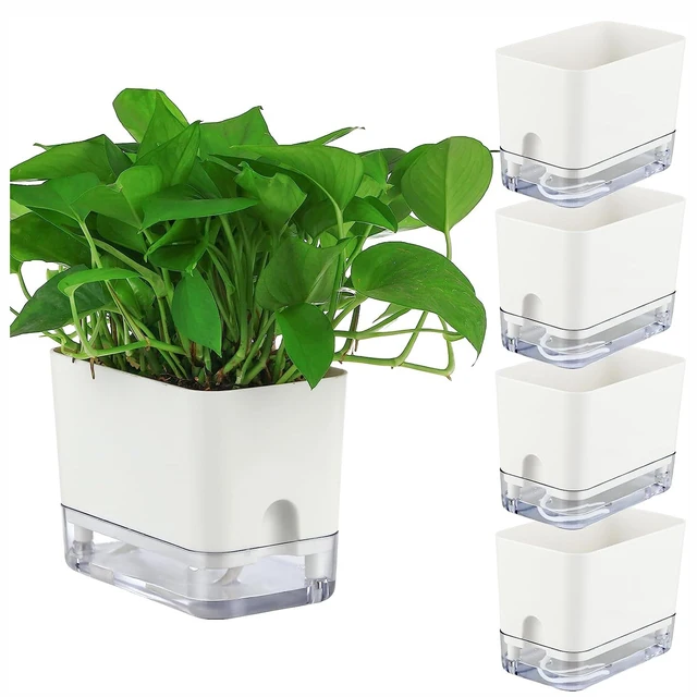 New Self Watering Plant Pot Magnetic Plastic Self-absorbent Cotton Rope Flowerpot For Double-deck Lazy Plant Pot Garden Supplies 5