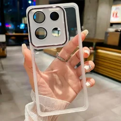 Transparent Silicone Case with Lens Protection for Motorola Edge 60 (White)