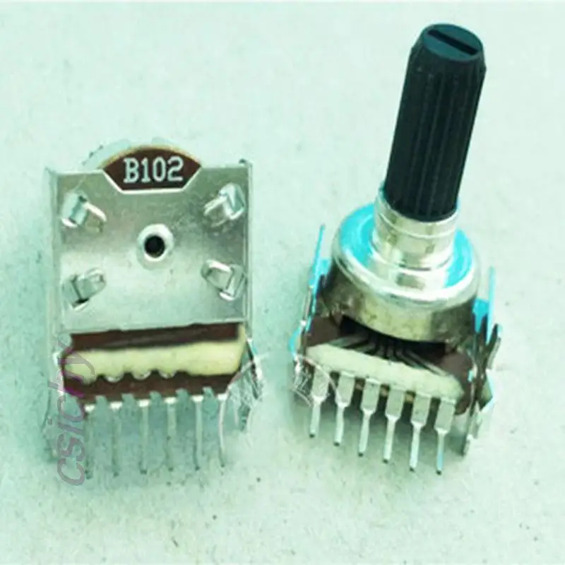 

1pcs RK1212G vertical double volume potentiometer B503 B50K / rachis white shell handle length 10mm 13mm cischy In Stock