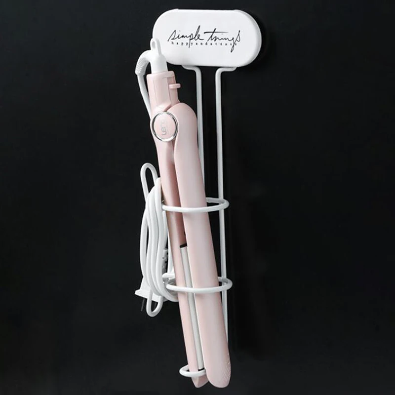 Curling Iron Wall Mount Hair Dryer Holder Hair Straightener Rack Metal