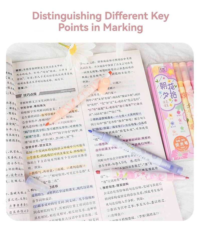 6 teil/satz Doppel Kopf Pastell Farbe Duft Highlighter Kawaii Schreibwaren Farbe Marker Schule Liefert Marker Japanische Schreibwaren – Detail 6