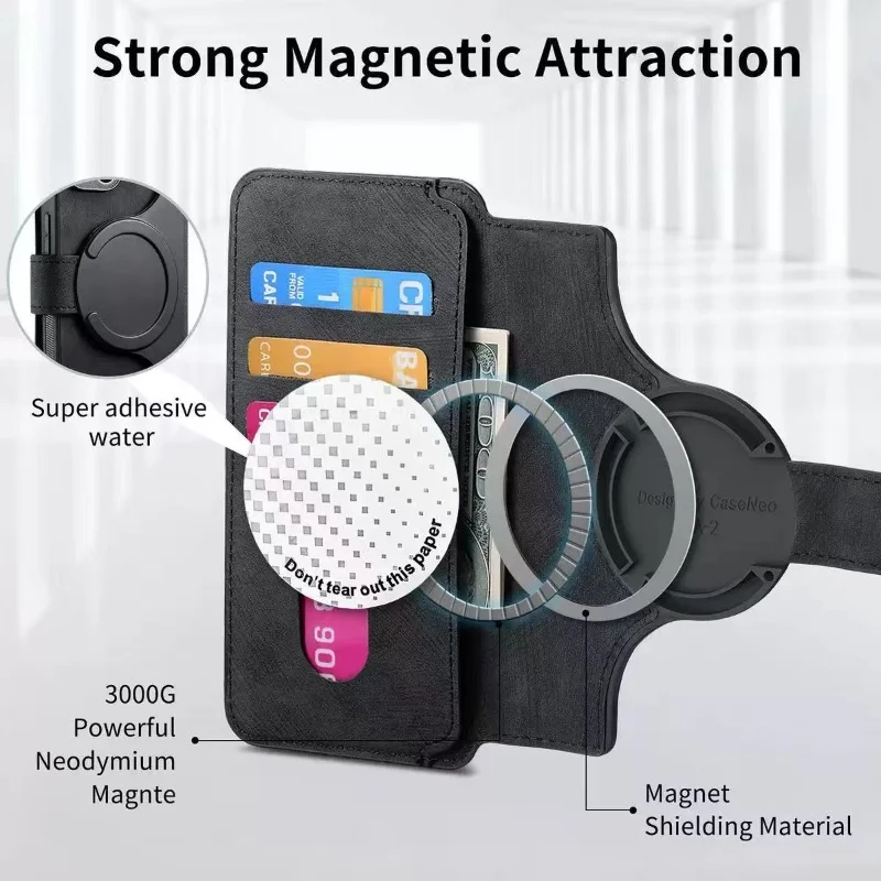Magnetic 2-in-1 Card Holder Wallet Flip Cover Case