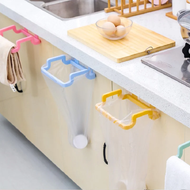 Hanging Trash Bag Rack Garbage Bag Rack Rubbish Bag Storage Rack Holder Portable Cabinet Trash Rack Kitchen Gadgets