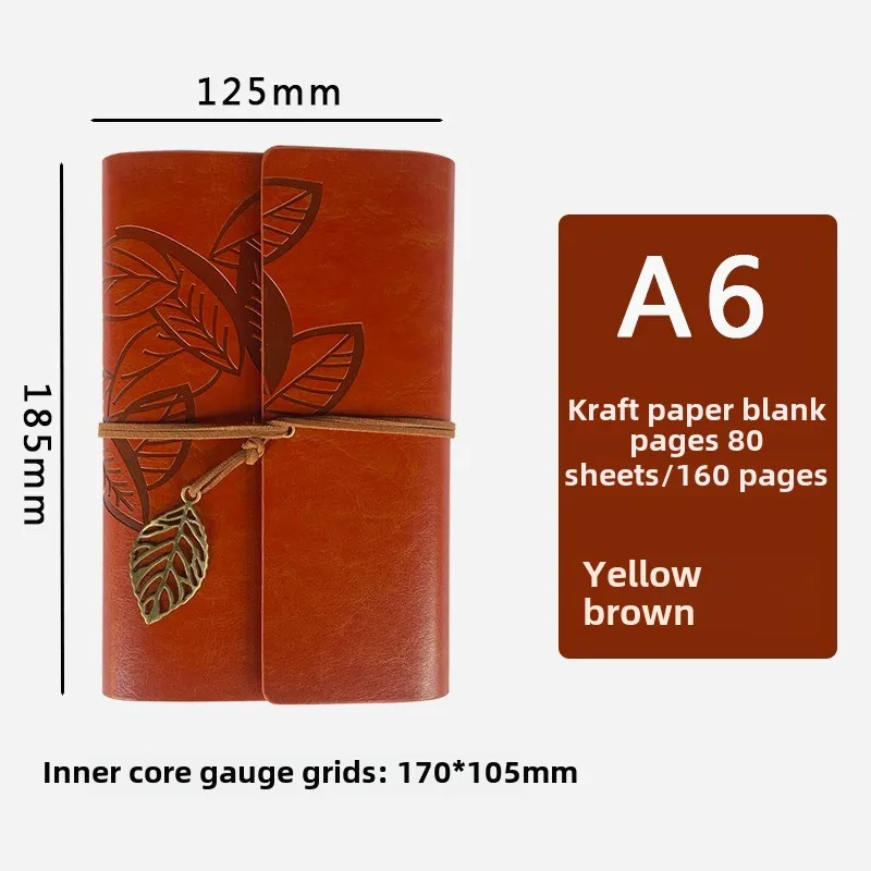Spiral Notebook Retro Diary Antique PU Leather Notebook A7 Replaceable Stationery Gift Travel Journal weekly planner planners