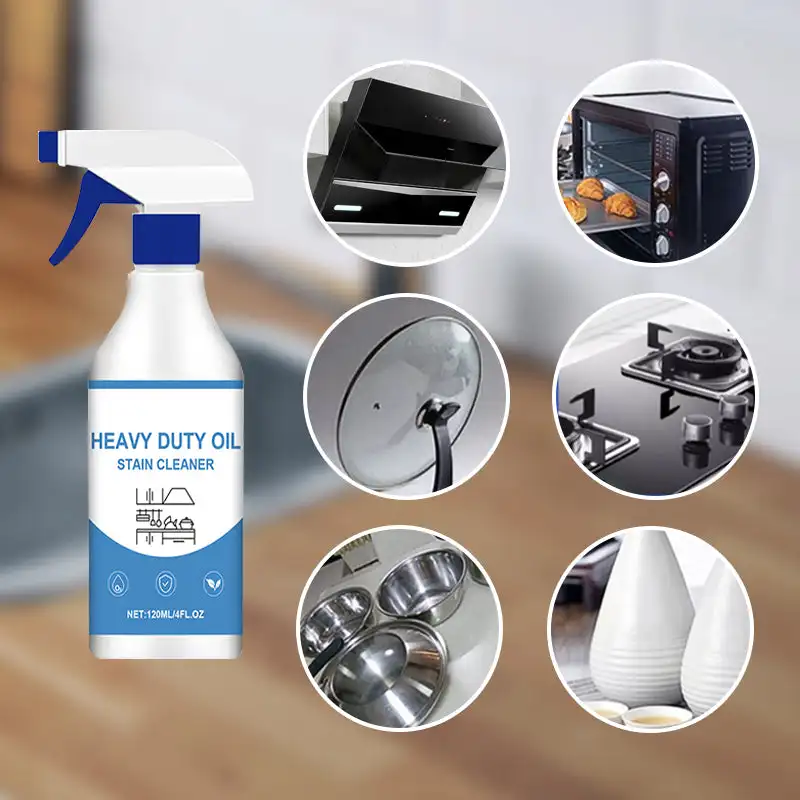 120ml Heavy Duty Kitchen Degreaser&Cleaner Spray Kitchen Range Hood Cooktop Oil Stains Multipurpose Cleaner