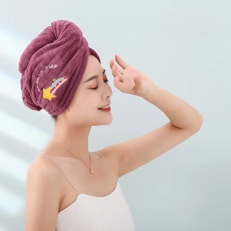 Dry Hair Cap Bath Cap with Water Absorption Fast Dry Hair Towel Being Soft without Falling Hair