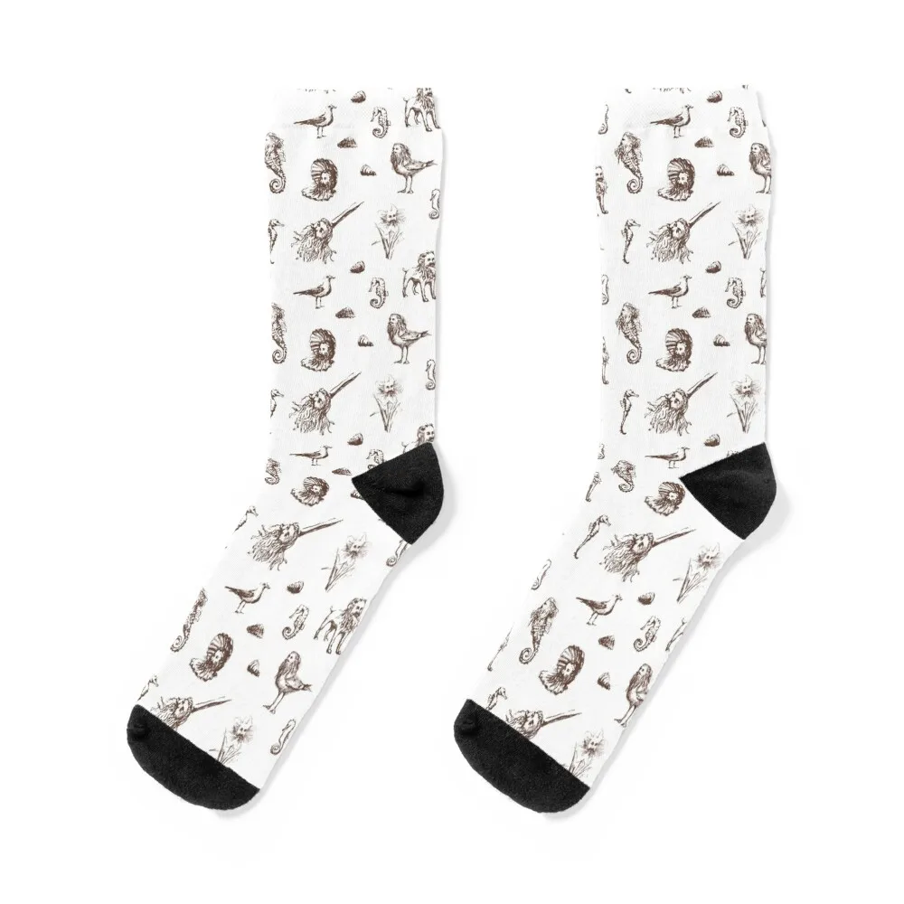 

Rent-Free Blackbeard Sketches - sepia Socks golf Sports compression Socks Man Women's