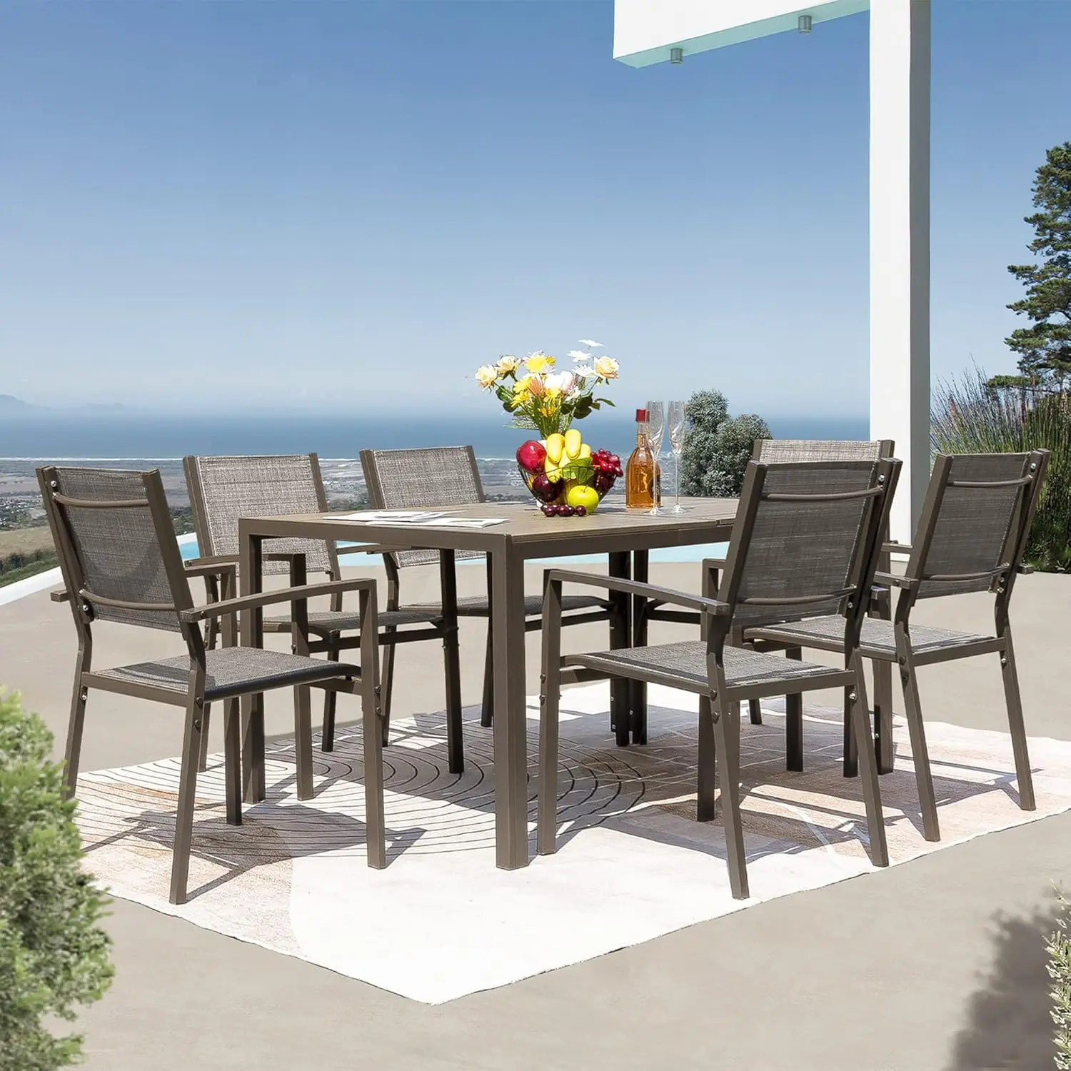 7 Piece Patio Dining Set Outdoor Furniture Set 5