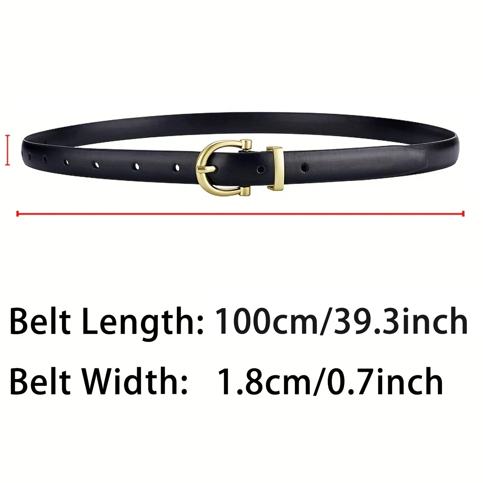 Women's Belt Trend Gold Buckle Belt Fashion Casual Versatile Thin Belt Soft PU Leather Belt Jeans Belt Gift for Mom Girlfriend