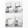 Creative Invisible Wall-mounted Shower Seats Aluminum Bathroom Bath Chair Modern Folding Mute Shoe Changing Stool with Armrests 6