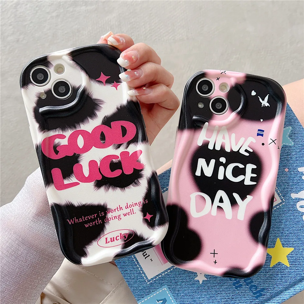 Luminous Curly Wave Heart Floral Silicone Phone Case