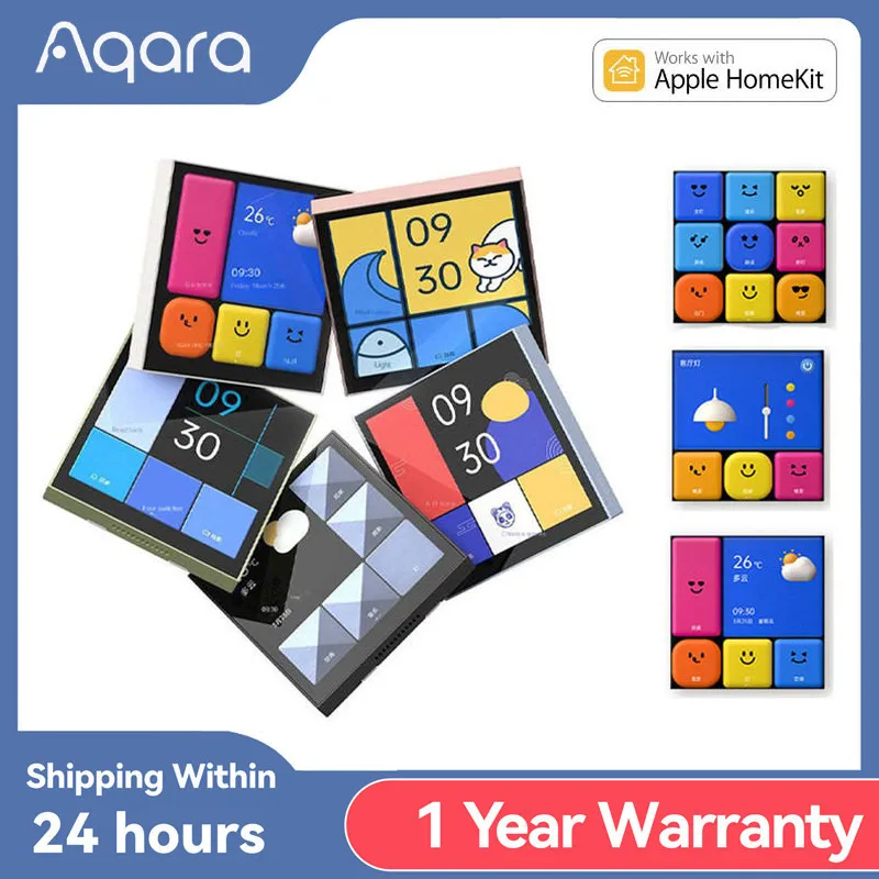 

2023 Aqara Smart Switch S1E Touch Control 4" Full LED Timer Calendar Power Statistics Scene Setting Remote For Homekit Aqara APP