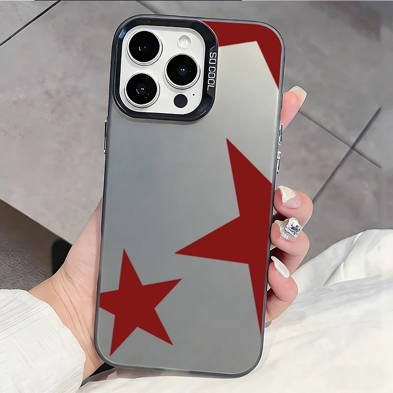Minimalist Red Star Print Phone Case Cover