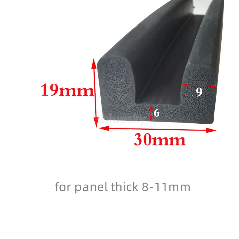 

EPDM Rubber Foam Sealing Sponge U Strip Glass Metal Car Wood Panel Edge Encloser Shield 19x30mm Black