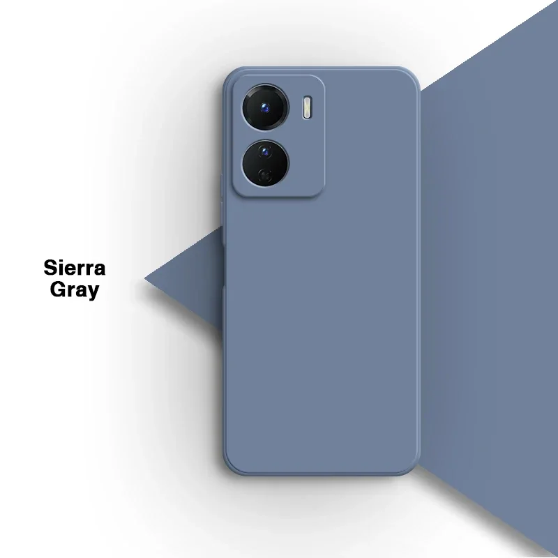 Liquid Silicone Camera Protection Phone Case - Soft Pure Color Square Design