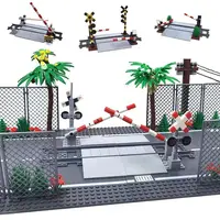 MOC City Train Building Block Train Track Corridor Elevating Rod Pedestrian Crossing Assembly Children's Toy Birthday Gift 2