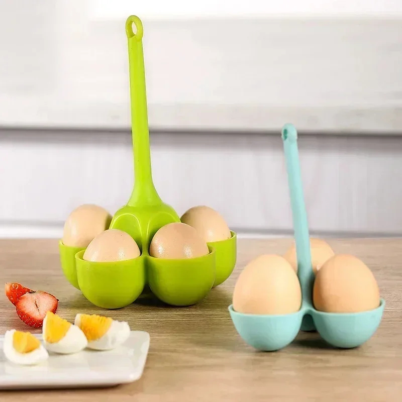 Egg Cooker Steamed Egg Holder Silicone Egg Boiler with Five Holes Handle For Boiled Eggs 1 Kitchen Kits