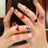 Waterproof Temporary Tattoo Sticker Black Hand Drawn Heart Design Body Art Fake Tatto Flash Tatoo Finger Wrist Ankle Female 5