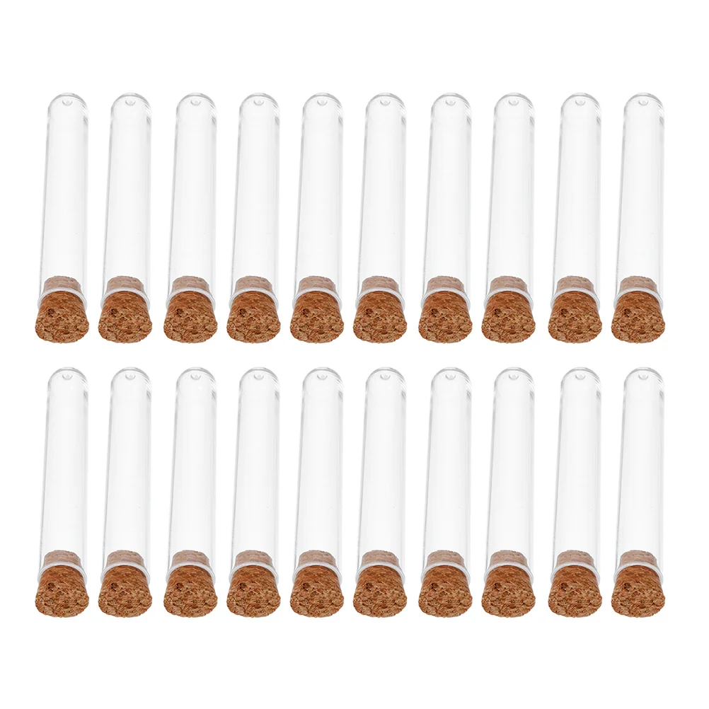 50 Pcs Storage Tube Test Tubes for Bath Salt Container Clear Bottles Plastic with Cork