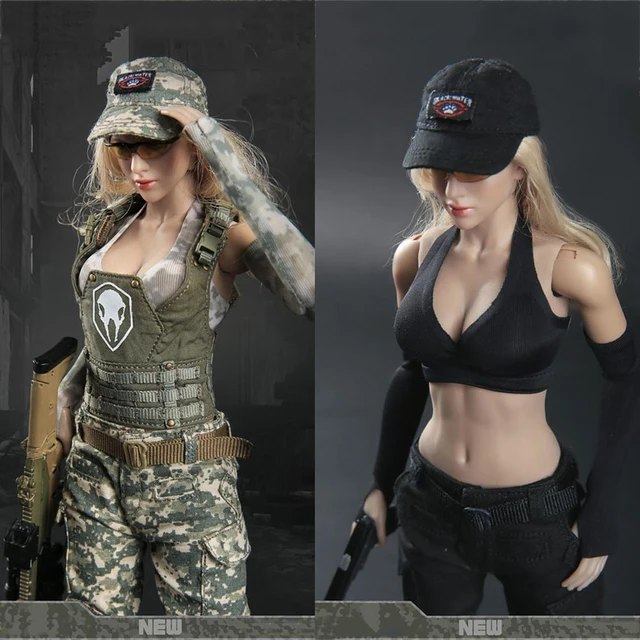 FG048 1/6 Female Soldier Clothes Set Camo Suit Sexy Lingerie Top Camouflage  Pants Fit 12'' Action Figure Body For DIY Hobby - AliExpress