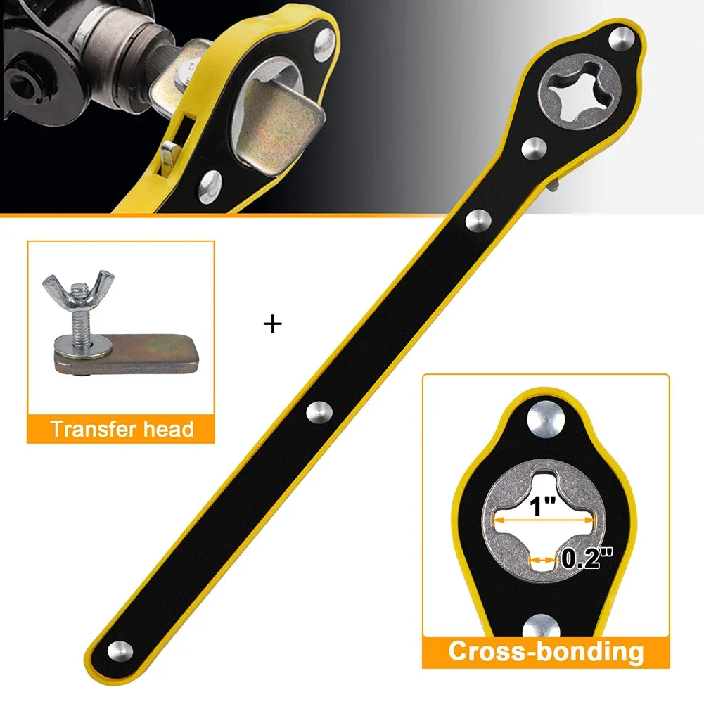 Effortless Car Jack- Ratchet Wrench Scissors Tire Wheel Handle Repair Tool Cross Labor-saving Wrench With Conversion Head 3