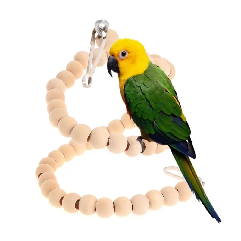 Spiral Ladder Parrot Toys Swing Perch Stand Holder Hanging Cage Natural Wood Birds Products Parakeet Bite Chew Gifts