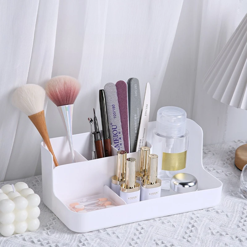 Cosmetic Storage Box - Plastic Vanity Organizer with Skincare Shelf, Perfect for Skincare Products,Space-Saving Beauty Holder