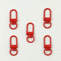 Colorful Macaron Keychain Clasps - Set of 10 for DIY Jewelry Accessories (2 Red)