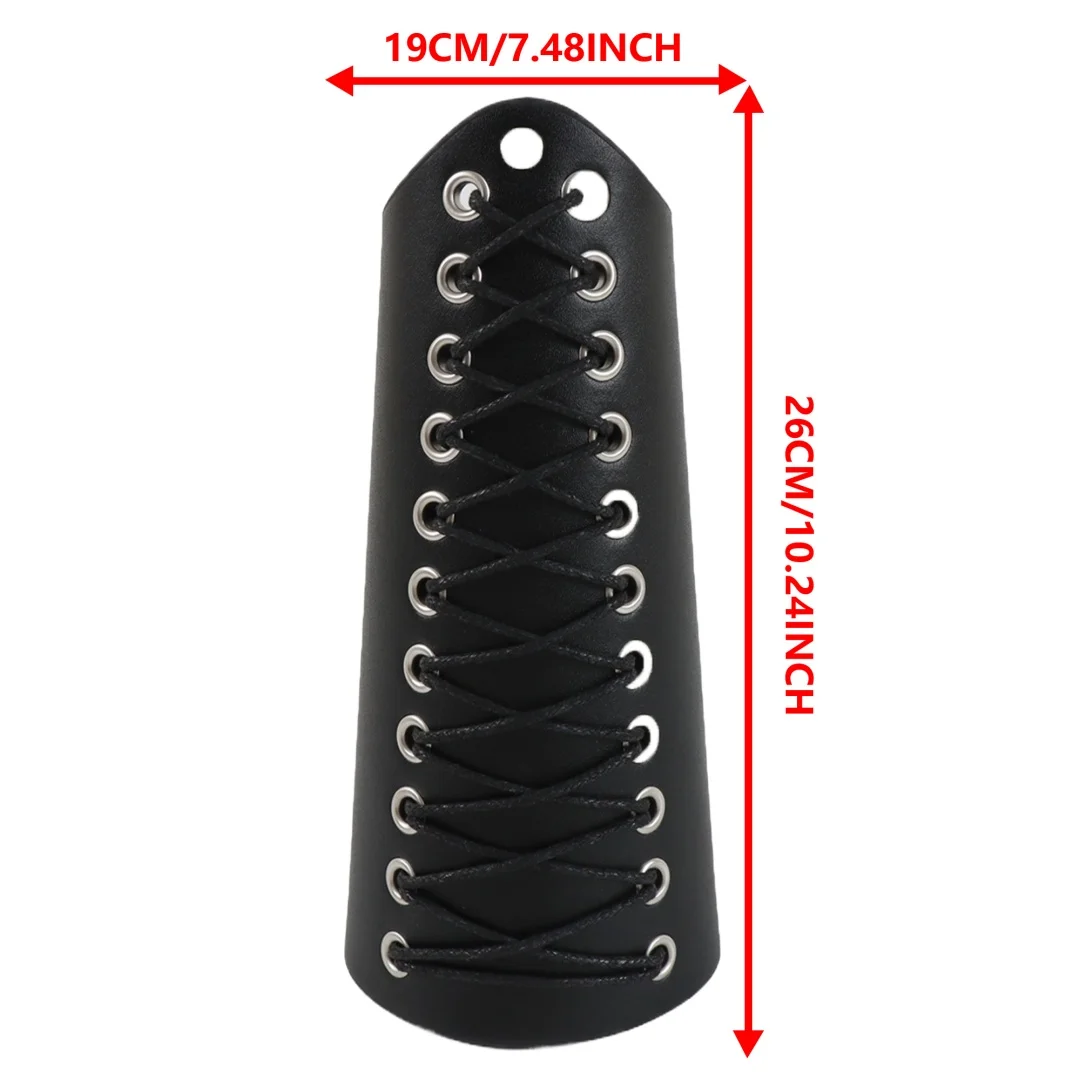 1 Stück Cosplay-Requisite: Breiter Armschutz aus Kunstleder mit Schnürung, Steampunk Mittelalterliche Armspange, Armband – Detail 11