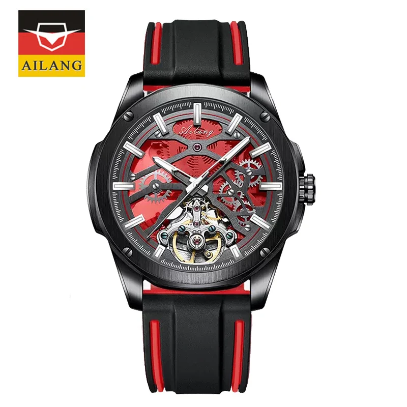 

Reloj Hombre Red Dial Automatic Mechanical Watches AILANG Luxury Watch Men Tourbillon Watch Sport Military Clock Relogio