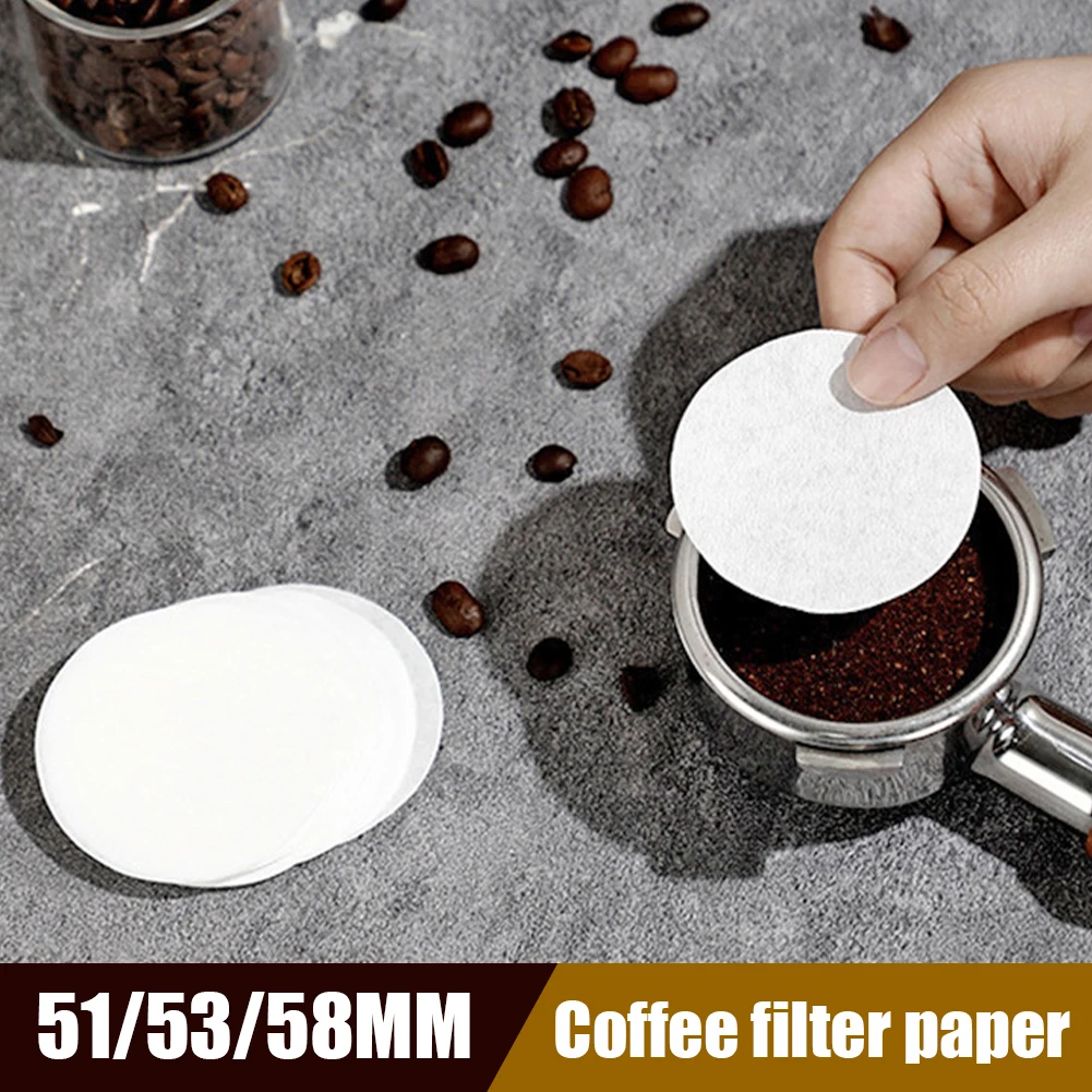 

100pcs 51mm/53mm Coffee Filter Paper 58mm Handle Powder Bowl Filter Paper Round Secondary Water Paper Filter Coffee Accessories