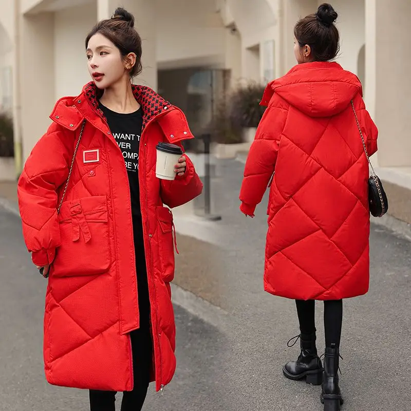 Mid Length Version Women Long Hooded Down Jacket Women Winter Coat for Women Warm Thickening High-grade Feather Coats Jackets