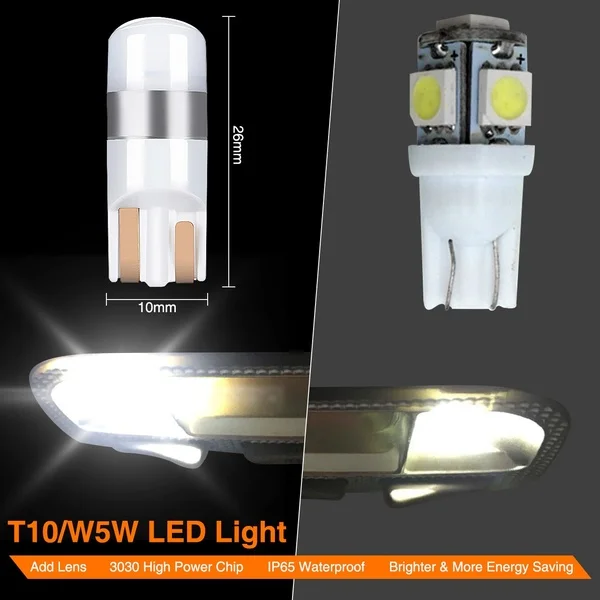 4X Error T10 Canbus 3030 Smd Led Car Parking Light 6000K car light bulb