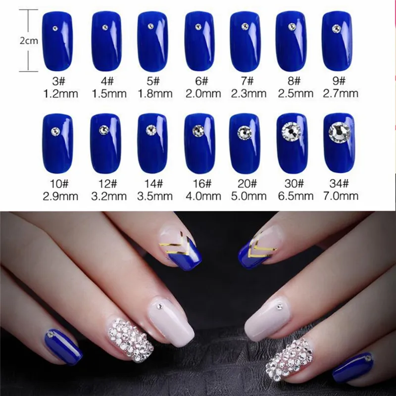 Description Picture 3 of itemTop Glitter Crystal AB SS3-SS40 Non Hot Fix FlatBack Sewing & Fabric Garment Nail Art Decorations nail art