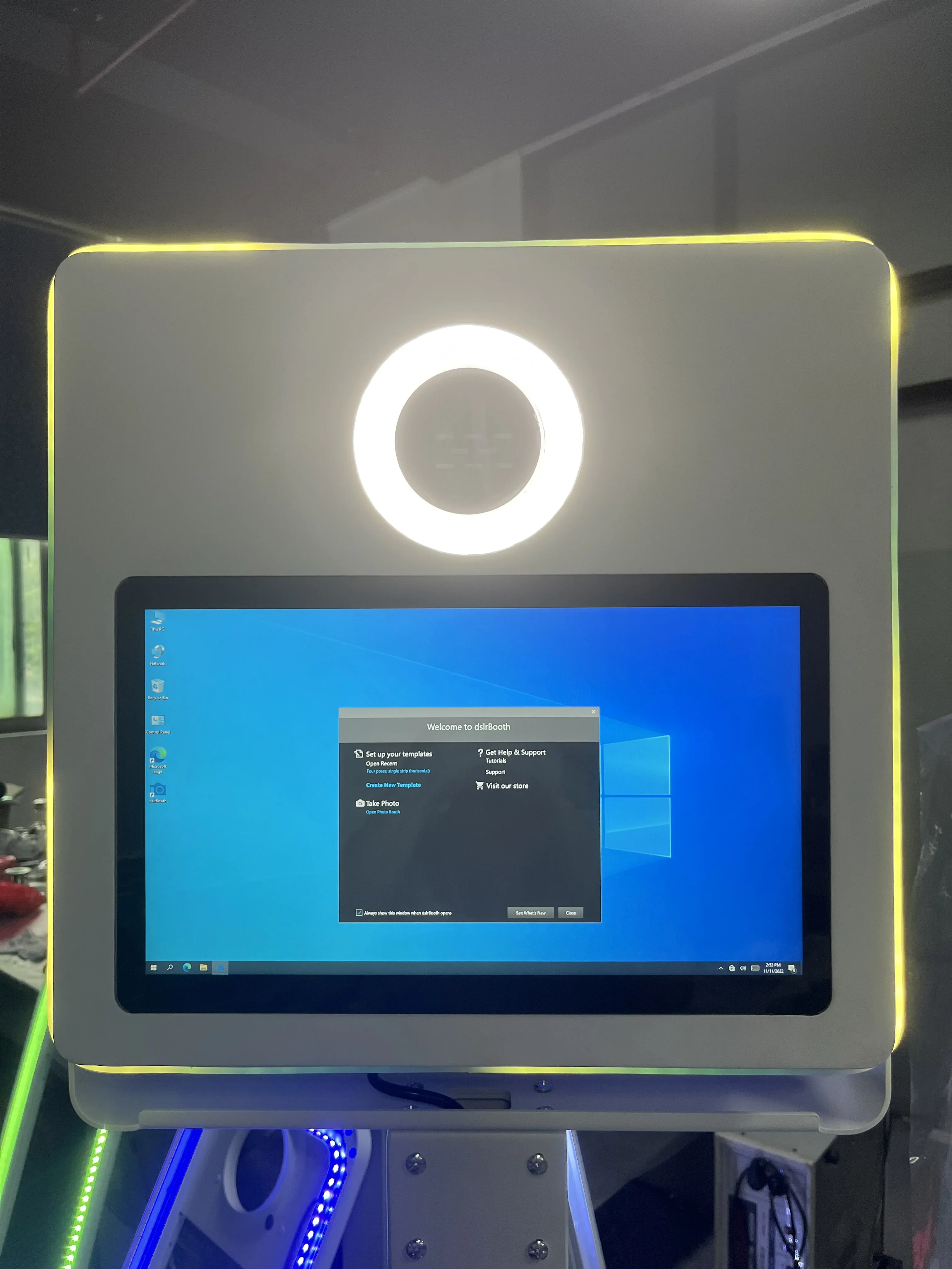 led open air photobooth digital bot white metal dlsr shell with glam filter 5
