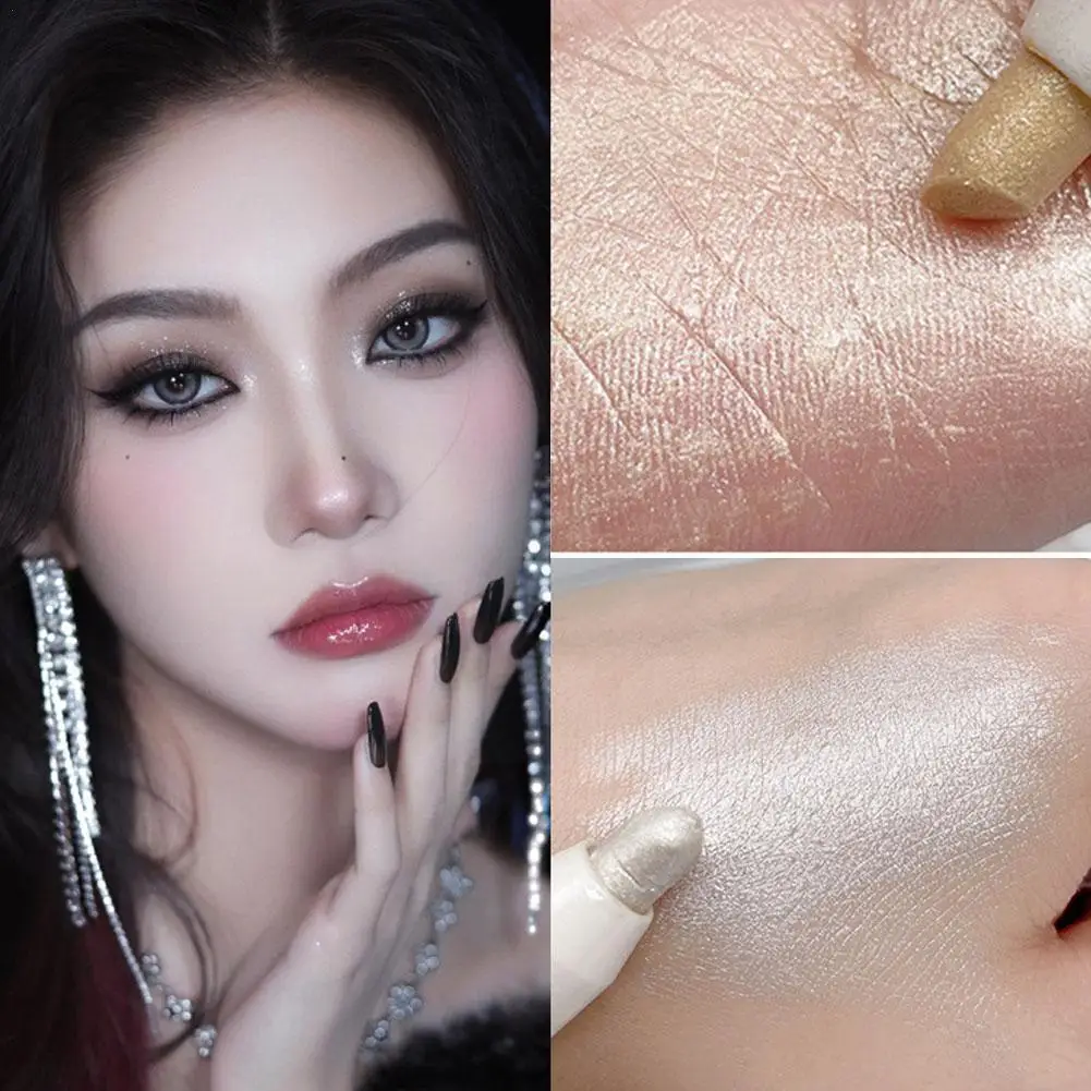 

Pearlescent White Glitter Eyeshadow Stick Lying Silkworm Highlighter Lasting Makeup Pencils Brightening Pen Long Eyeliner E Z0A7