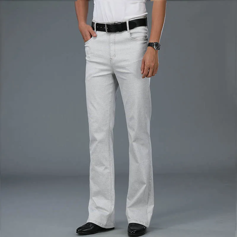2022 Men's Summer New Flared Jeans High Waist Thin Loose Casual Pants 3