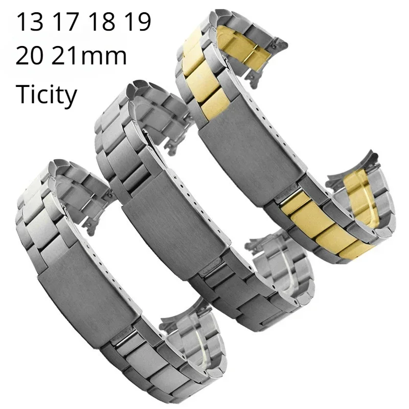 Per Rolex Air King Date Just 13 17 18 19 20 21Mm Orologi Accessori Cinturino In Acciaio 316L Cinturino Da Uomo Cinturino In Argento Fibbia Sicura