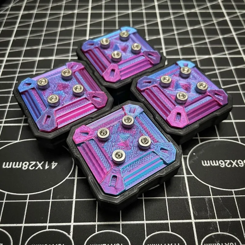 EDC push brand cool magnetic rotating 3D printing black technology decompression snap coin fingertip gyroscope decompression toy
