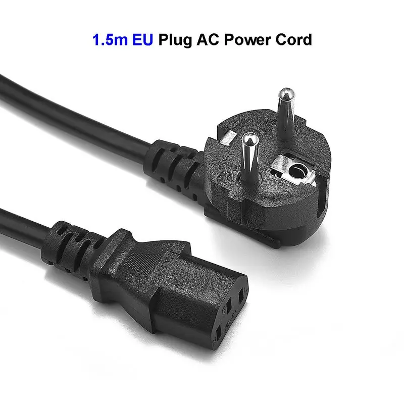 

Universal EU Power Supply Cord IEC C13 EU Plug Connection AC Adapter Power Extension Cable For PC Computer Monitor Printer