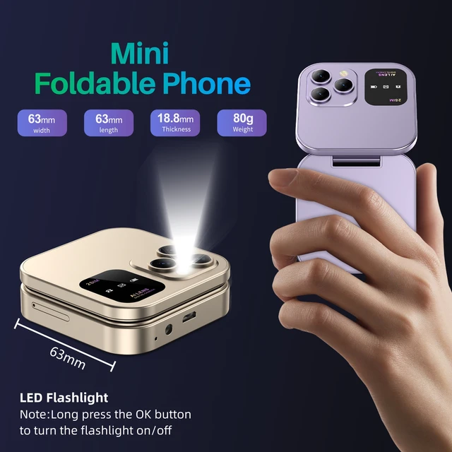 SERVO i16Pro Foldable Mini Phone, Auto Call Record, Dual SIM, FM Radio 2