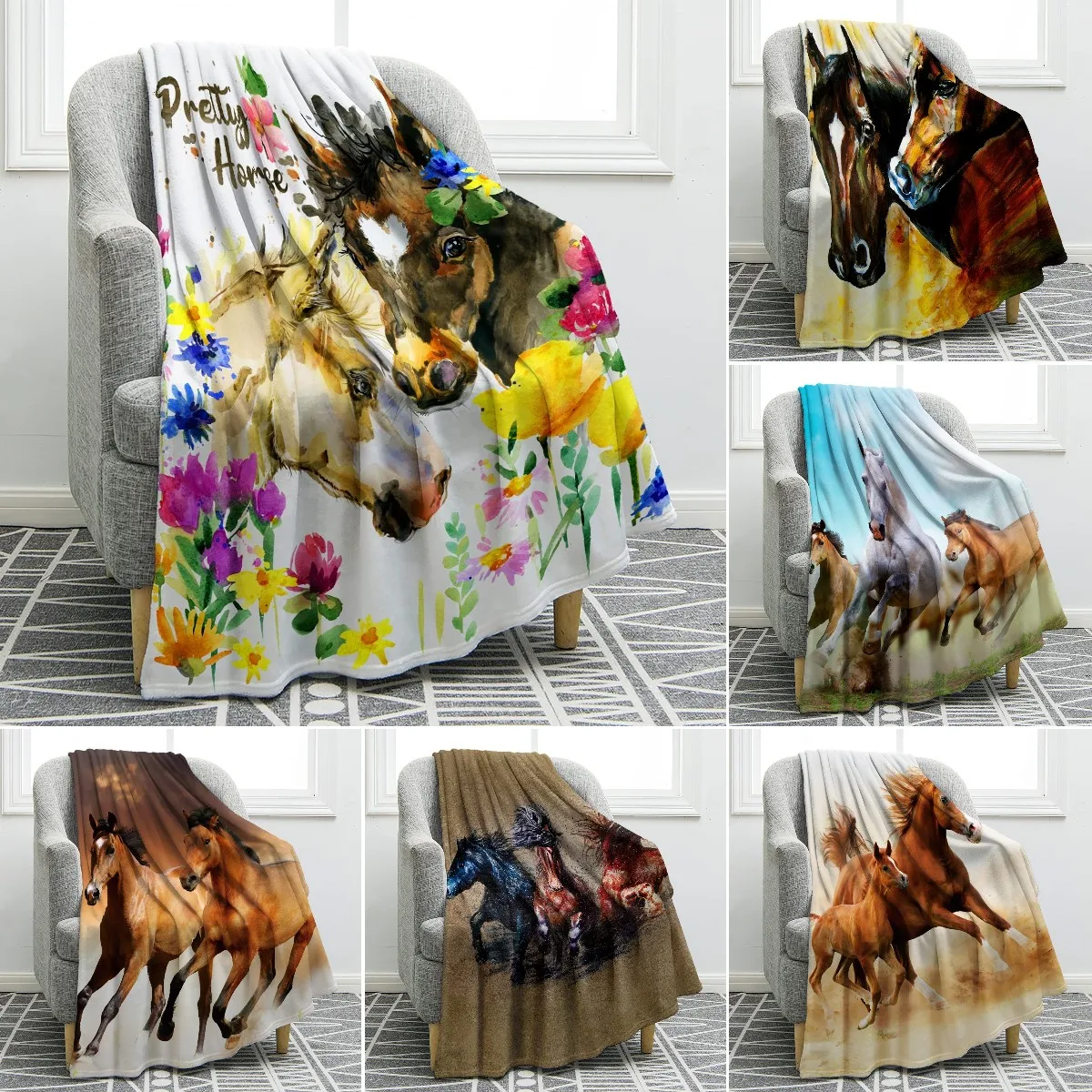 Blanket Horses Horse Blanket Patterns Horse Blanket Bed Flannel Throw Blanket Blanket