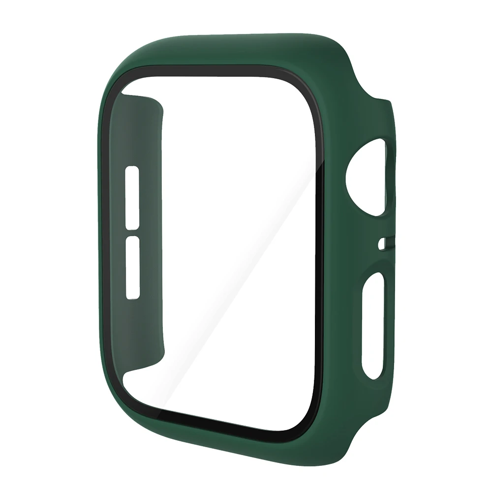 Premium Glass Case Protector for Apple Watch - Full Coverage Bumper Shield