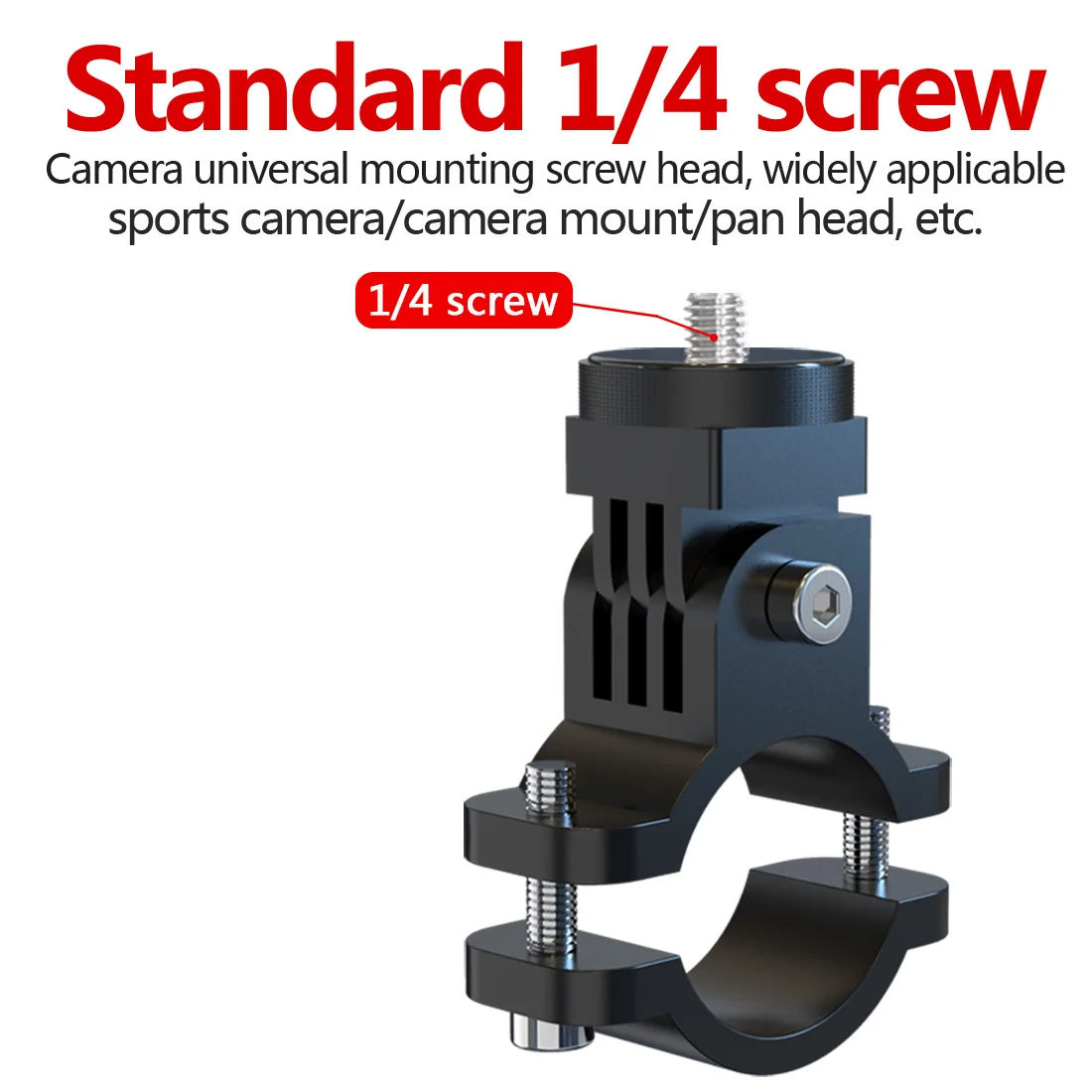 Metal Cycling Bike Mount Motorcycle Handlebar Holder 1/4 Screw for GoPro 10 9 8