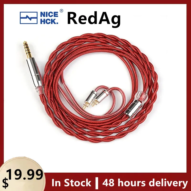 

NiceHCK RedAg 4N Pure Silver HiFi Earphone Coaxial Cable 3.5/2.5/4.4mm MMCX/QDC/0.78 2Pin for HOLA Zero KATO Aria LAN Cadenza