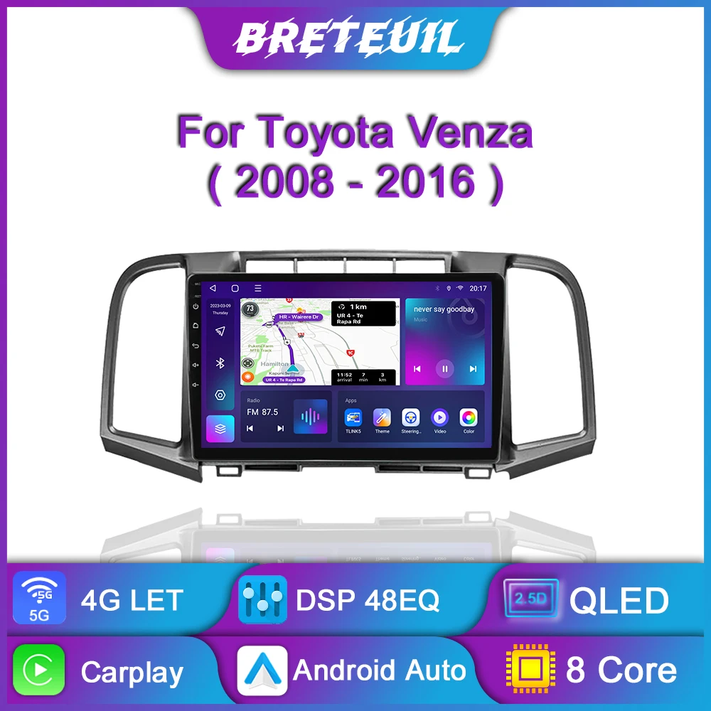 

For Toyota Venza 2008 - 2016 Android Car Radio Multimedia Video Player Navigation GPS Carplay QLED Touch Screen Auto Stereo WIFI