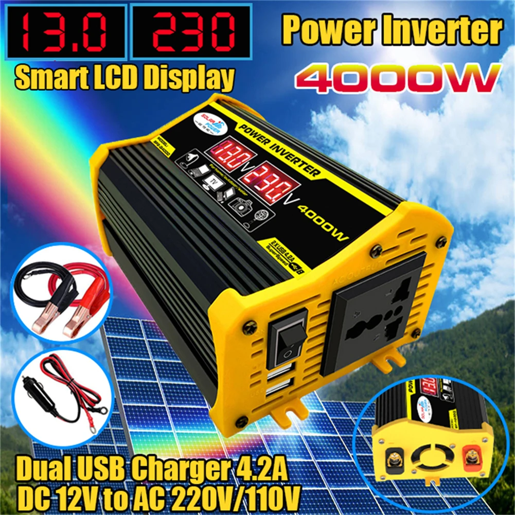 Saldi Inverter di potenza a onda sinusoidale pura da 1000W/1600W/2200W/3000W 12v-220v Inverter