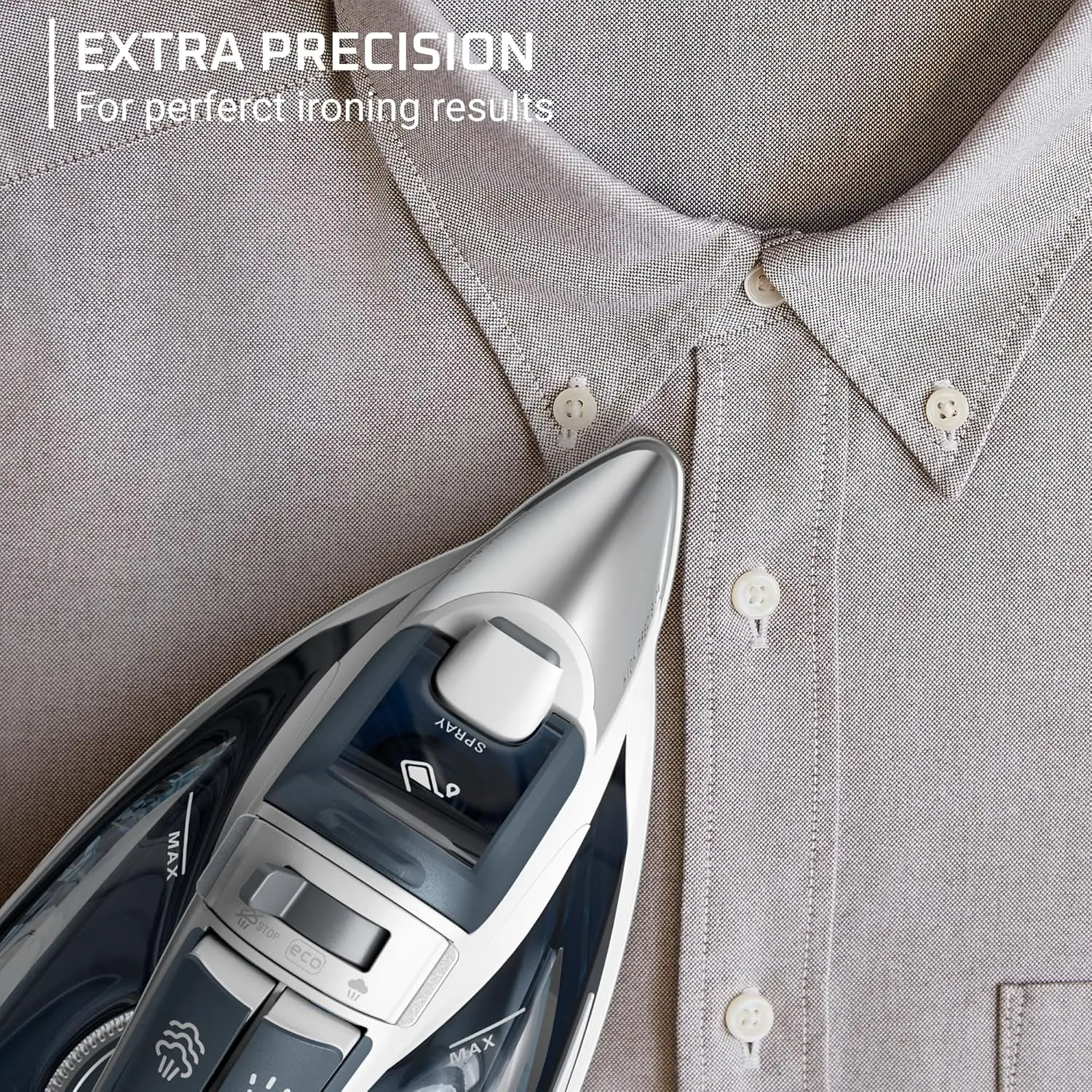 Stainless Steel Soleplate Steam Iron, 400 Microsteam Holes, Powerful steam blast, Leakproof, Lightweight, 1725 Watts, Ironing 3
