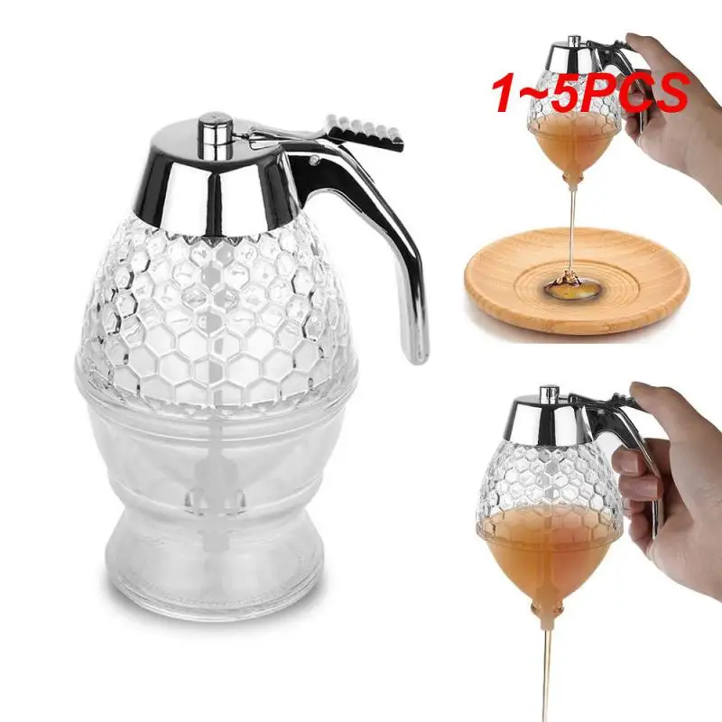1 ~ 5Pcs Squeeze Bottle Honey Jar Container Bee Drip Dispenser Bollitore Storage Pot Stand Holder Juice Sciroppo Cup Accessori Da Cucina